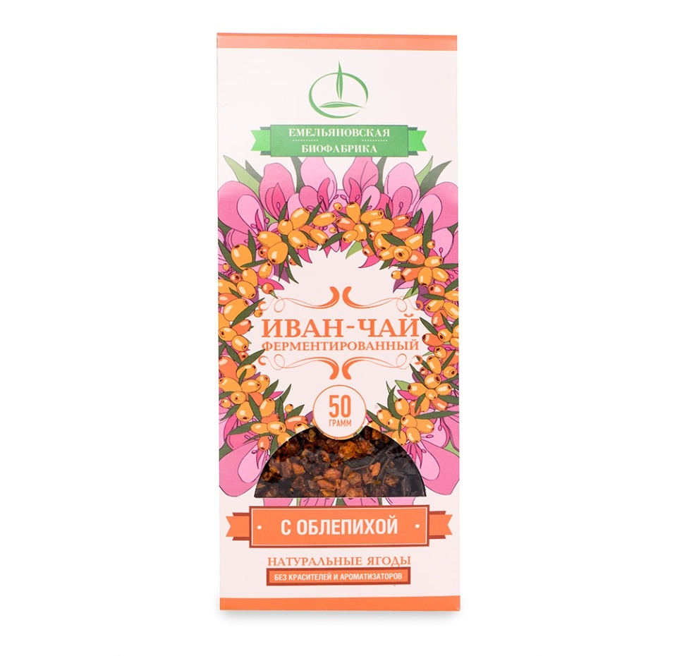 

Чай травяной Емельяновская Биофабрика Иван-чай с облепихой, листовой 50 г