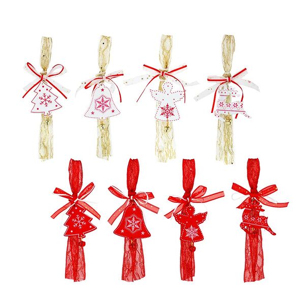 Сноу бум украшение декоративное подвесное, скандинавская колл., дерево, полиэстер, 23x7,5см, 4 диз. в ассортименте