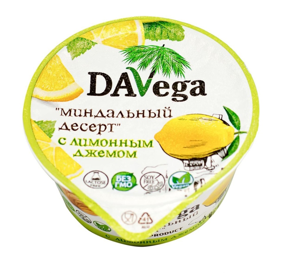 

Крем Davega на растительных маслах Миндальный десерт веганский с лимонным джемом 140 г