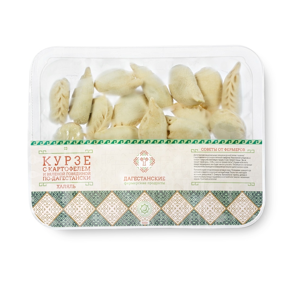 

Курзе Дагестанские фермерские продукты с картофелем и кусочками вяленой говядины по-дагестански халяль 500 г