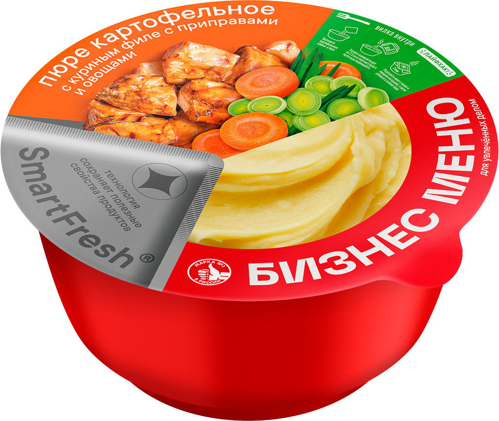 

Картофельное пюре Бизнес Меню С куриным филе