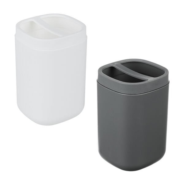 Vetta стакан с разделителем для зубных щеток и пасты prime, пластик, 7,5х7,5х11,7см, 2 цвета