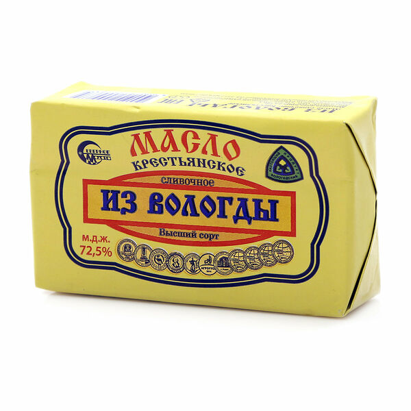 Масло сливочное Северное Молоко Крестьянское из Вологды 72.5%, 180г