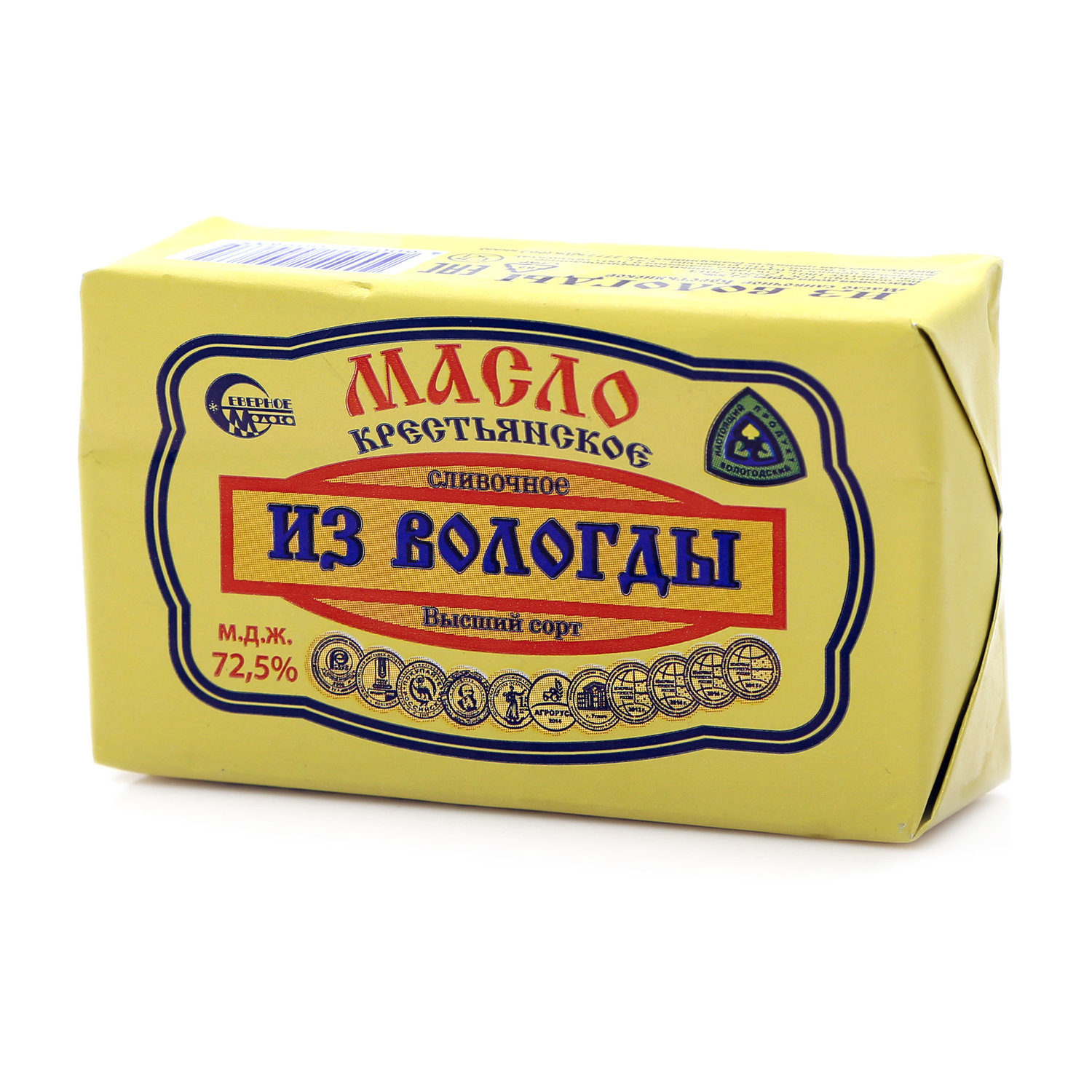 

Масло сливочное Северное Молоко Крестьянское из Вологды 72.5%, 180г