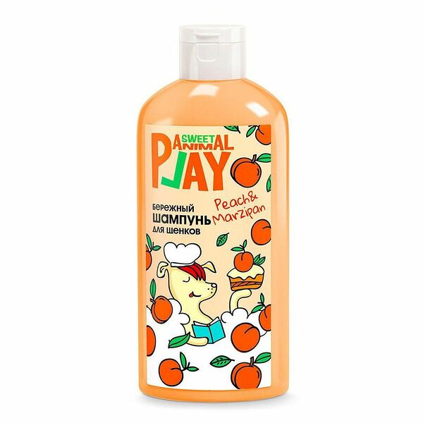 Шампунь бережный персиковый Animal Play Sweet марципан для щенков и котят, 300 мл
