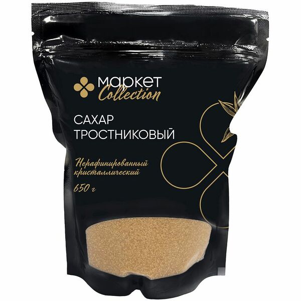 Сахар тростниковый кристаллический нерафинированный Market Collection, 650г