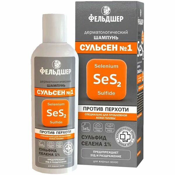 Шампунь Фельдшер Сульсен №1 дерматологический цинковый, 180мл