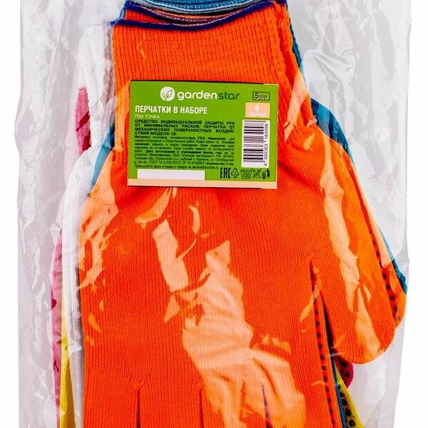 Перчатки Garden Star ПВХ точка, р L, 5 шт