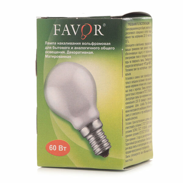 Лампа накаливания 60 Вт Е14 ТМ Favor (Фавор)