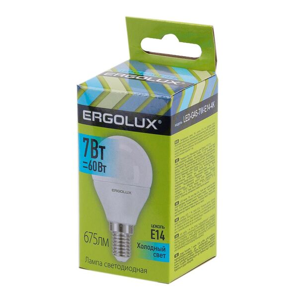Лампа светодиодная Ergolux 7 Вт E14 4500к