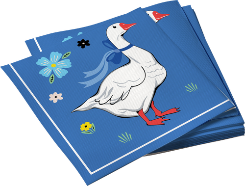 

Салфетки ND PLAY Гуси-1 бумажные, трехслойные, 33х33см, 20шт