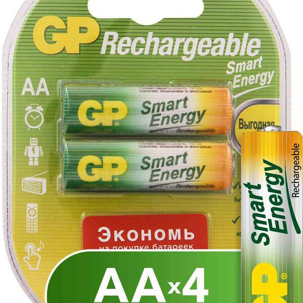 Аккумуляторы АА GP Smart energy 1000 мАч, 2 шт.