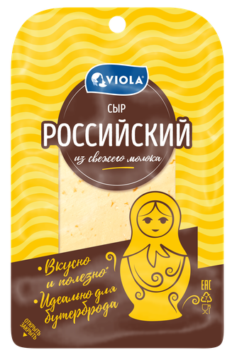 

Сыр в нарезке Viola Российский 50%, 120 г