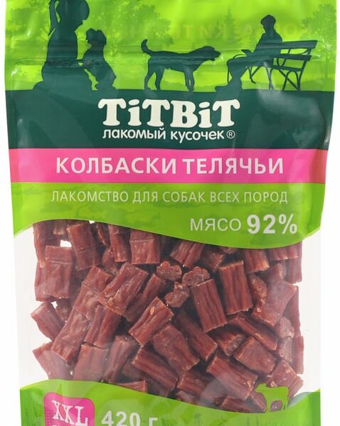 Лакомство для собак TiTBiT Колбаски телячьи 420г
