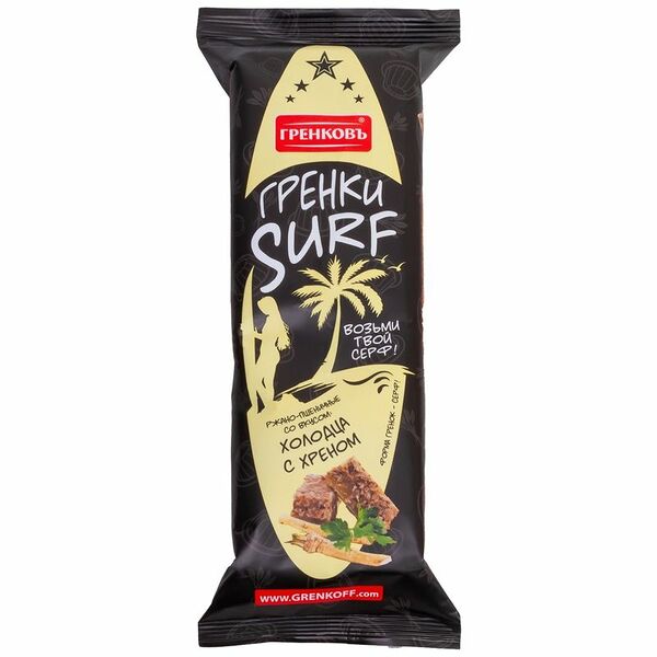 Гренки Гренковъ ржано-пшеничные со вкусом холодца с хреном