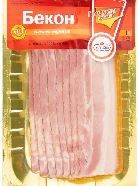 Бекон Царицыно копчено-вареный нарезка 150г