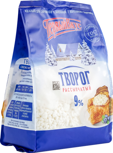 

Творог Первый вкус рассыпчатый 9% 350 г