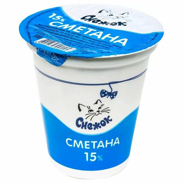 Сметана Снежок 15%