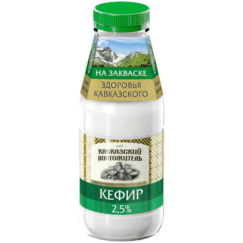 

Кефир Кавказский долгожитель 2,5% БЗМЖ, 400 мл