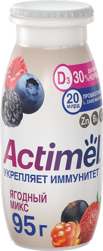 

Продукт кисломолочный Actimel Ягодный микс 1.5% 95 г
