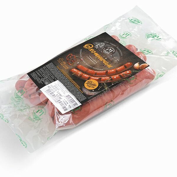 Колбаски Охотничьи в/к в/с колб изд мясн газ вес Велес-Мит