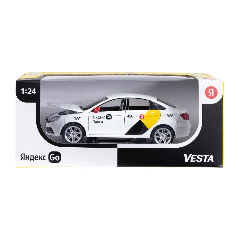 

Машинка металлическая Яндекс.Такси Lada vesta, цвет белый масштаб 1:24
