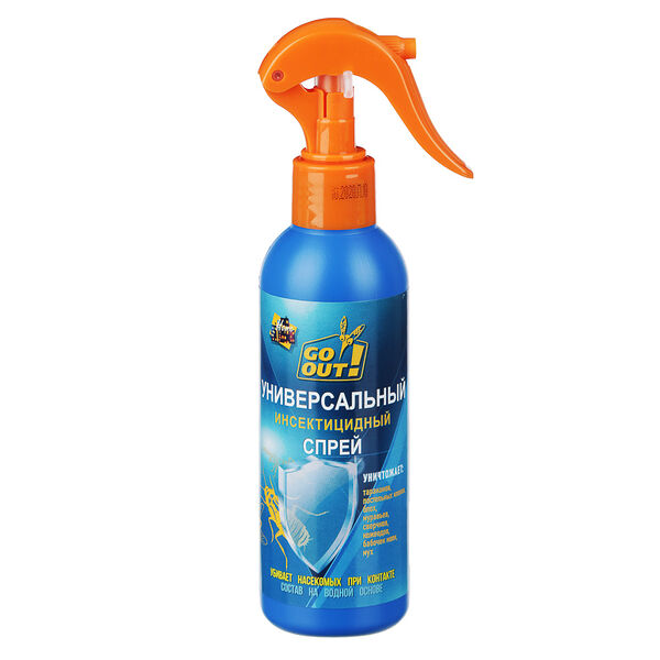 Спрей инсектицидный go out универсальный от тараканов, клопов, блох, муравьев, моли, 200мл
