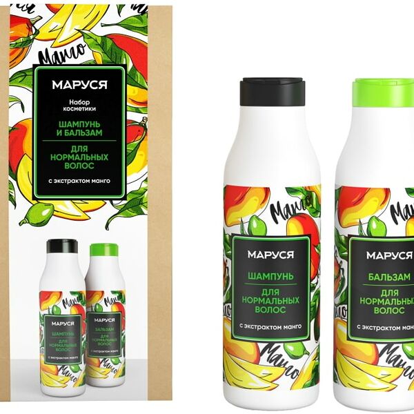 Набор подарочный Маруся Манго Для Нормальных Волос Шампунь 400мл + Бальзам для волос 400мл