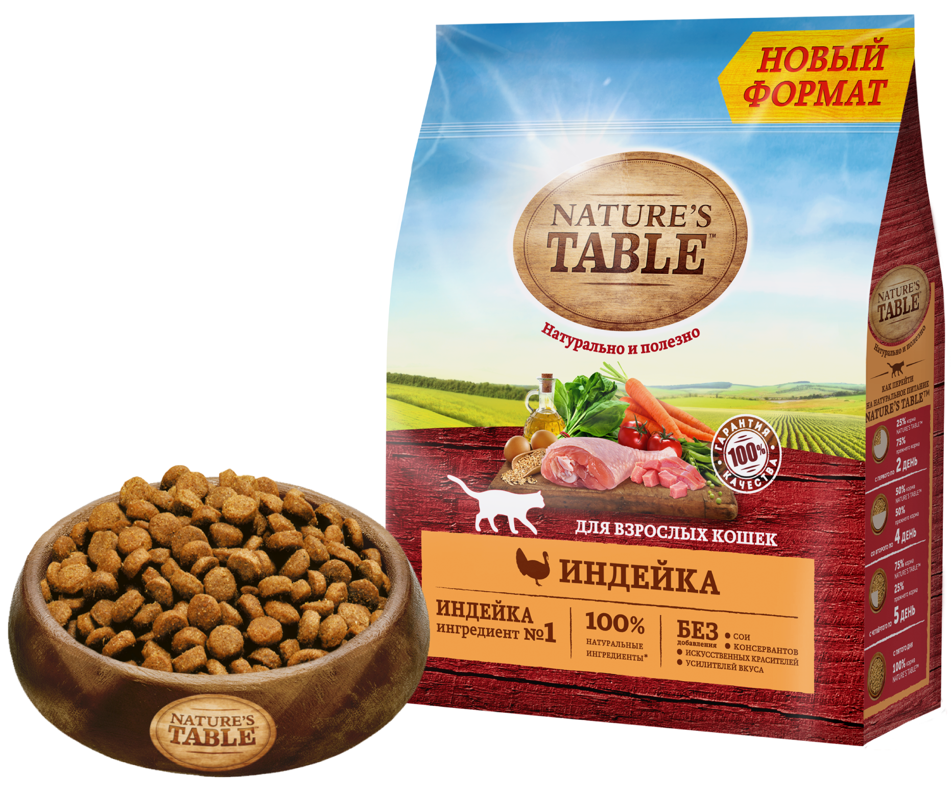 

Сухой корм Nature’s Table™ для взрослых кошек, Индейка, 1.1кг