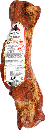 Пастрома МК КАНЕВСКОЙ из свинины копчено-запеченная кат.Б в/у вес до 800г
