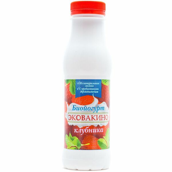 Биойогурт питьевой Эковакино Клубника 2% 290 мл
