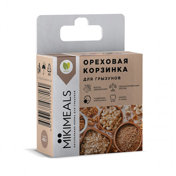 Лакомство для грызунов Mikimeals Корзина ореховая, 40 г