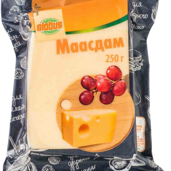 Сыр Маасдам Глобус 45%, кусок