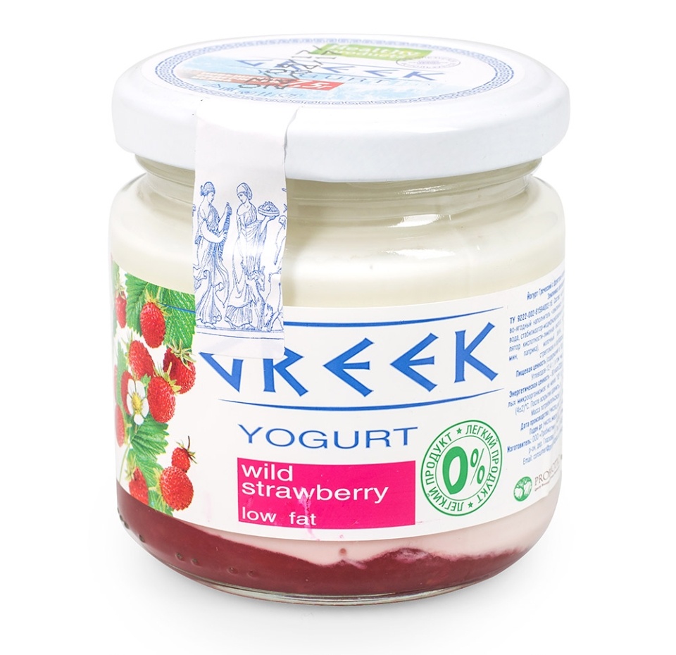

Йогурт греческий Greek земляника 0% БЗМЖ 165 г