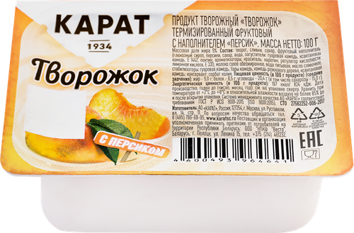 

Творожок Карат Творожок с персиком 9% 100 г