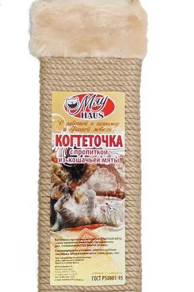 Когтеточка МяуХаус мини с пропиткой джут для кошек 10*2*37 см