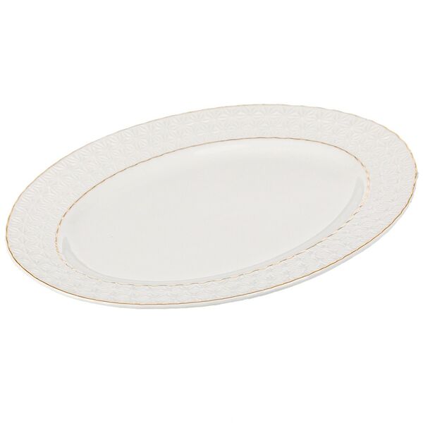 Блюдо овальное Коралл Снежная королева, 31 см, керамика