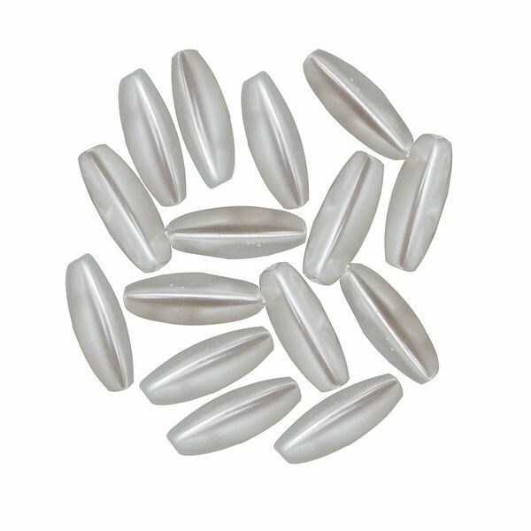 Бусины пластиковые, 3158#, 25*10MM, 22шт/уп(белый)