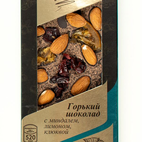 Горький шоколад Artesso с миндалем, лимоном, клюквой 100 г