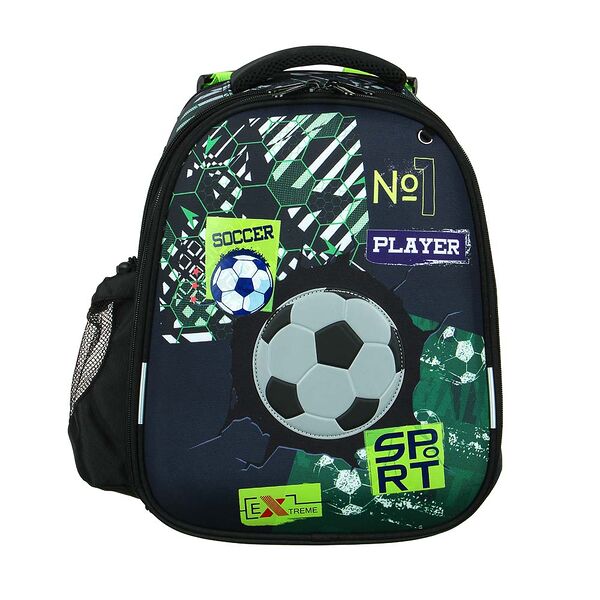 Соккер рюкзак школьный жесткий 38х28х15см, 2 отд.,2карм.,эргон.спинка, лямки рег.по росту, пэ