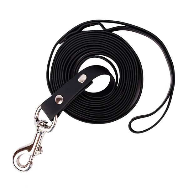 Поводок из биотана черный со стальным карабином, ширина 20 мм, длина 2 м