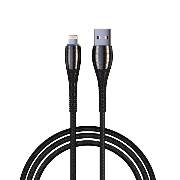 By кабель для зарядки богатырь ip, 2.4а, 1м, быстрая зарядка, штекер металл, черный