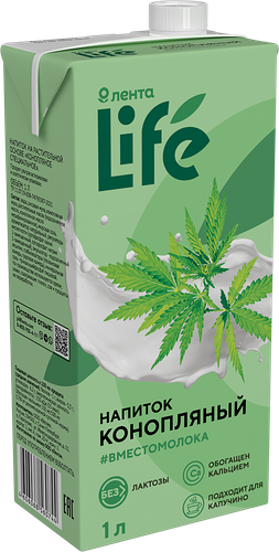 Напиток растительный Лента Life Конопляный, 1л