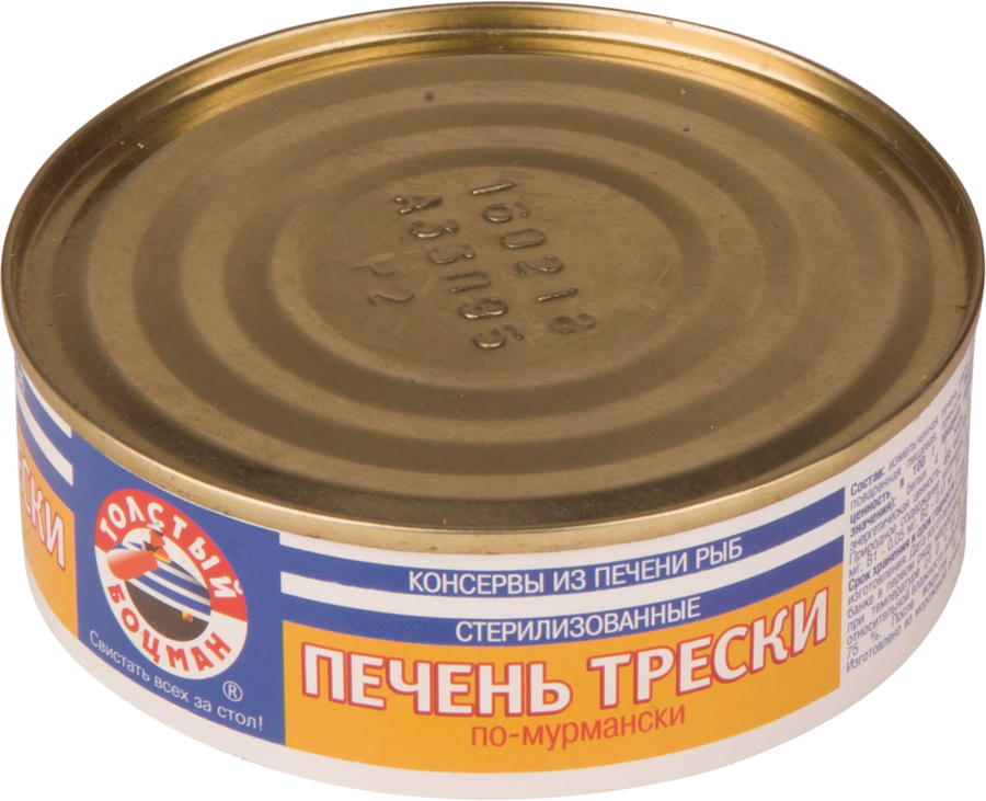 

Печень трески Толстый боцман По-мурмански 240 г