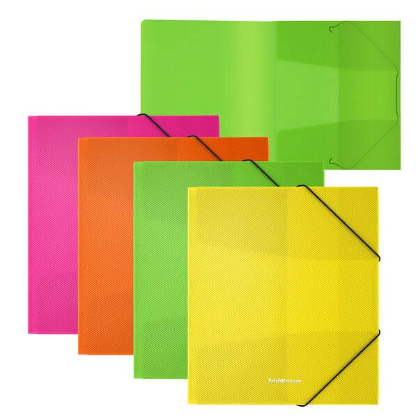 Папка на резинках A4 ErichKrause Matt Neon, ассорти  50388