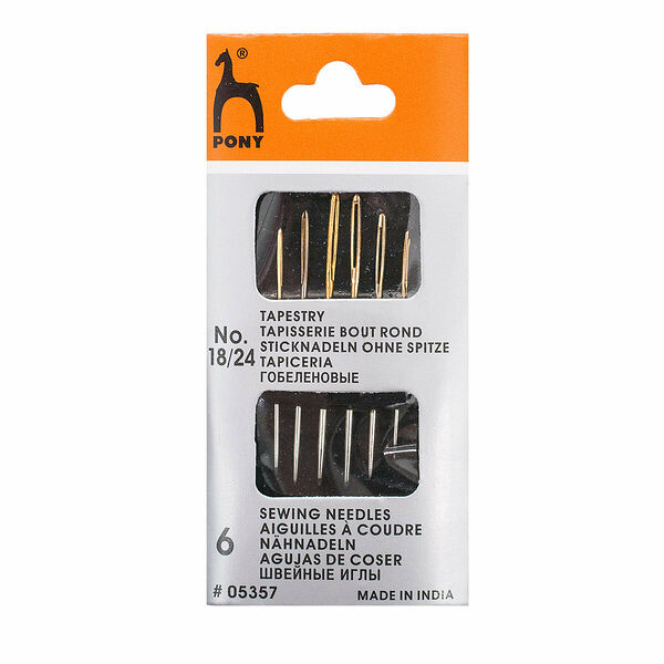 05357 Иглы для гобелена, золотое ушко №18-24 (6 шт) PONY