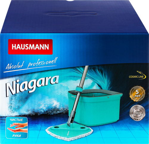 

Набор для уборки HAUSMANN Niagara, швабра и ведро, с системой отжима, Арт. HM-S-01
