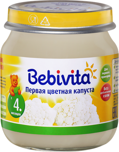 

Детское питание Bebivita Цветная капуста с 4 месяцев 100 г