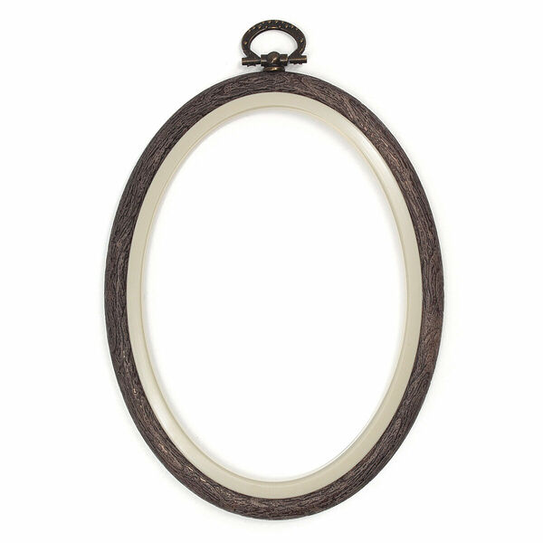 230-7 Пяльцы-рамка пластиковые под дерево d 11,5*15см, овал, Nurge