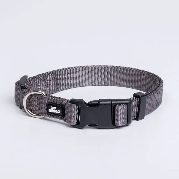 Ошейник нейлоновый для собак, 15 мм, 30-45 см, серый